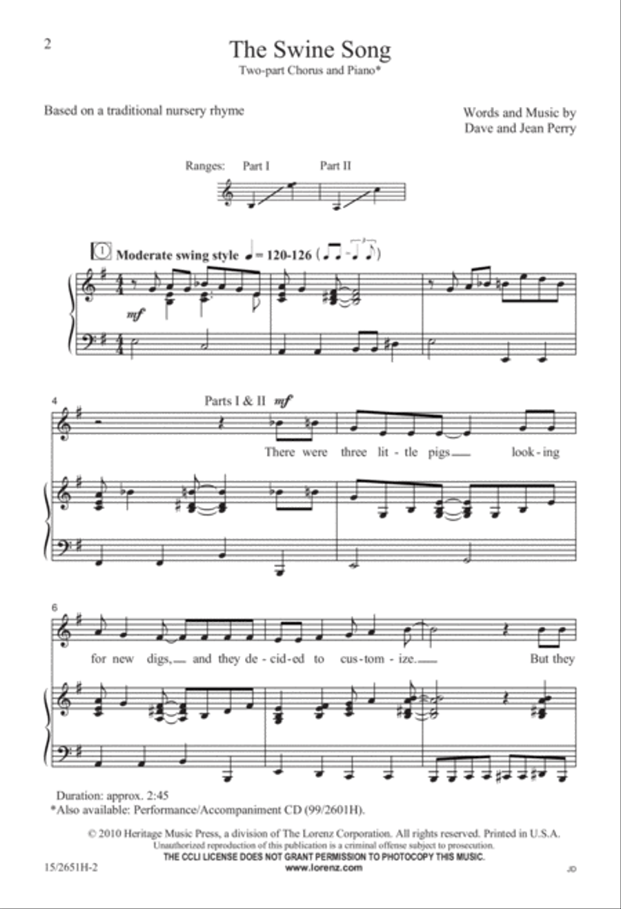 The Swine Song The Swine Song 2-Part scores gallery preview page 3