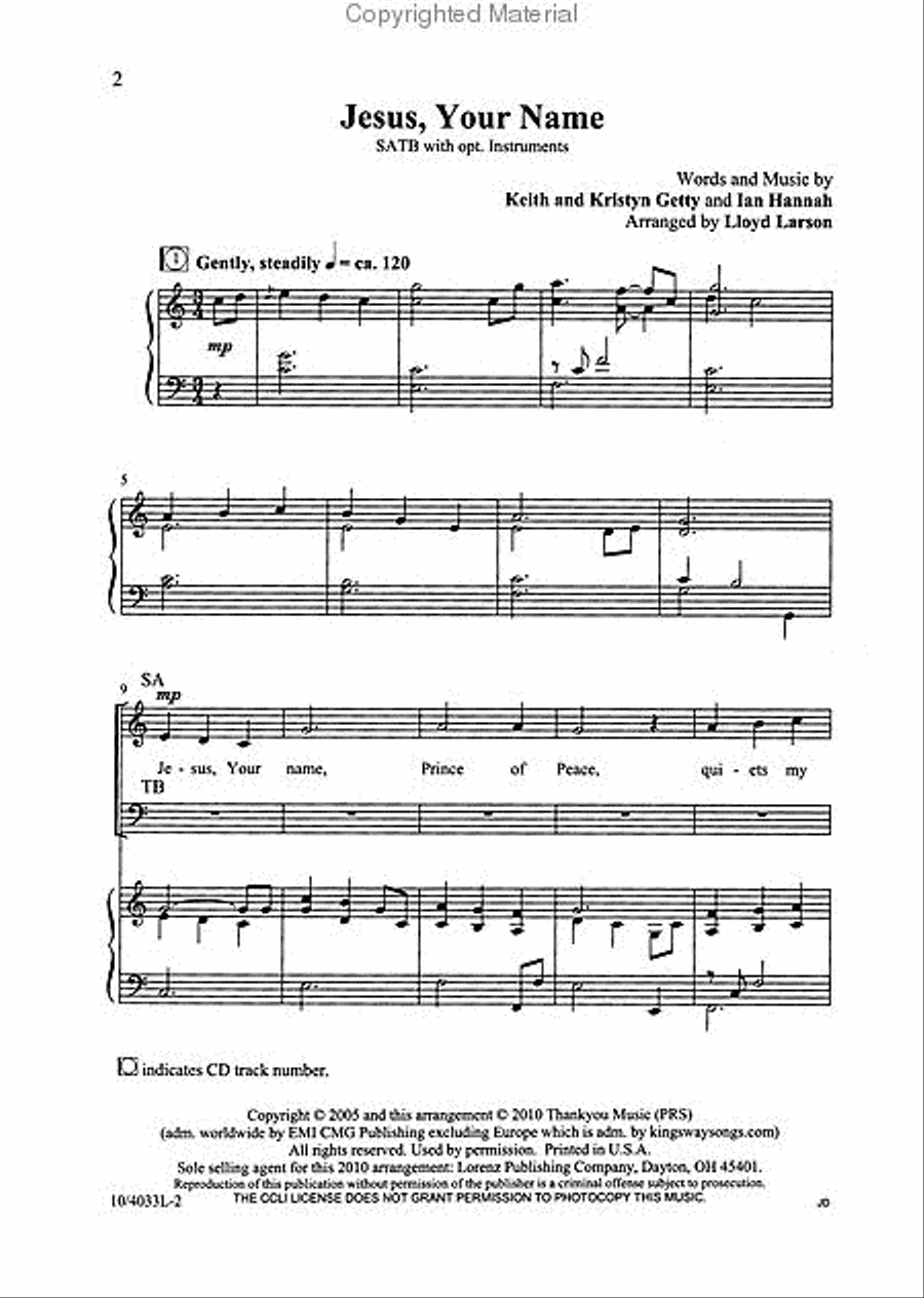 Jesus, Your Name 4-Part scores gallery preview page 2