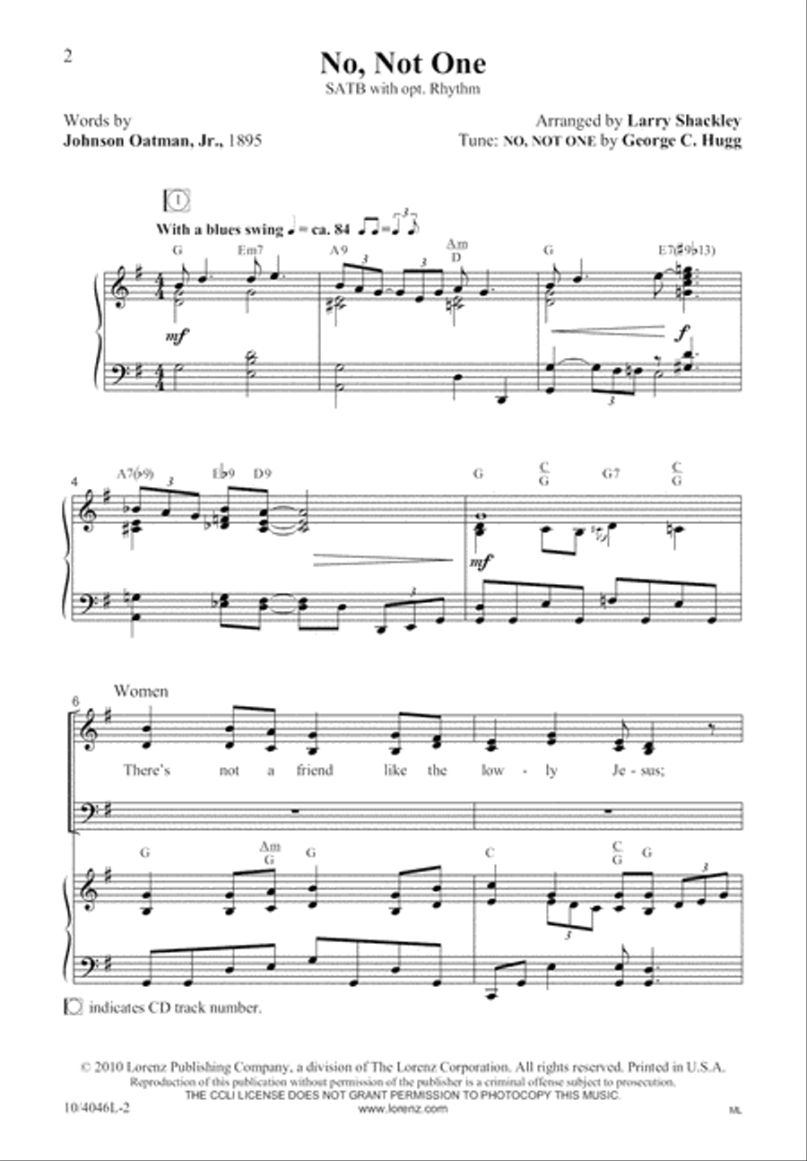 No, Not One No, Not One 4-Part scores gallery preview page 3