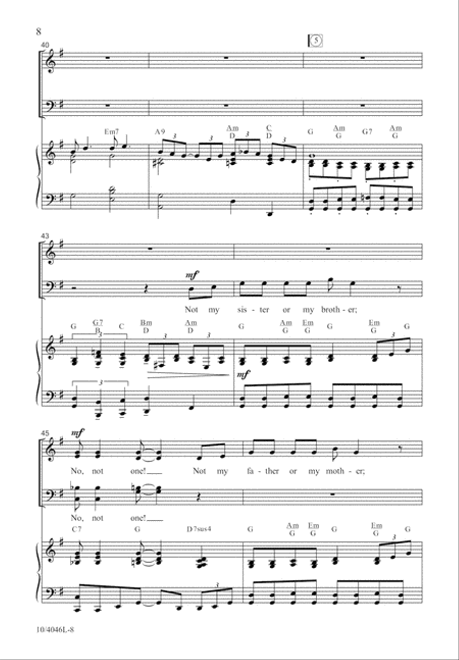 No, Not One No, Not One 4-Part scores gallery preview page 9