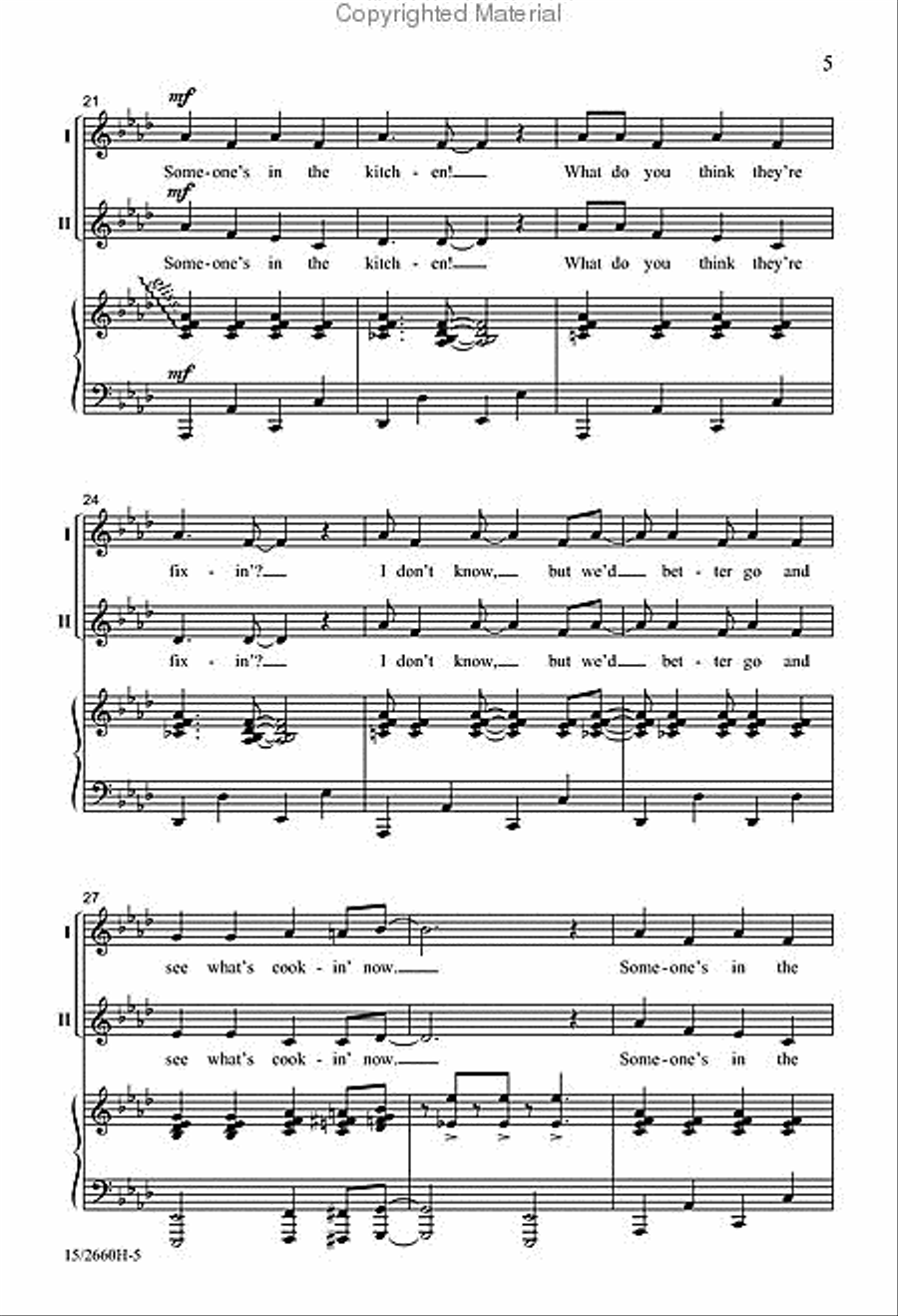 Someone's in the Kitchen! 2-Part scores gallery preview page 5