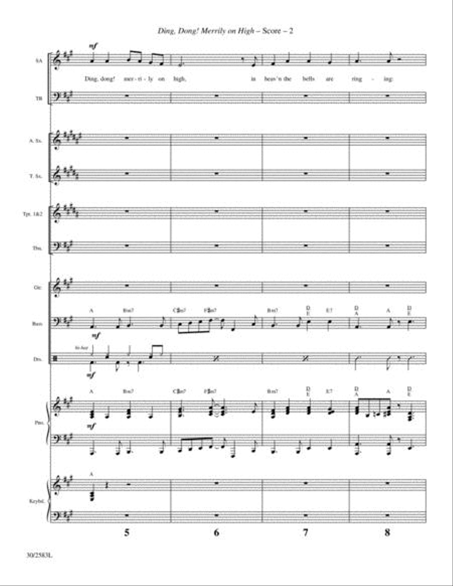 Ding, Dong! Merrily on High - Instrumental Ensemble Score and Parts Choir scores gallery preview page 3
