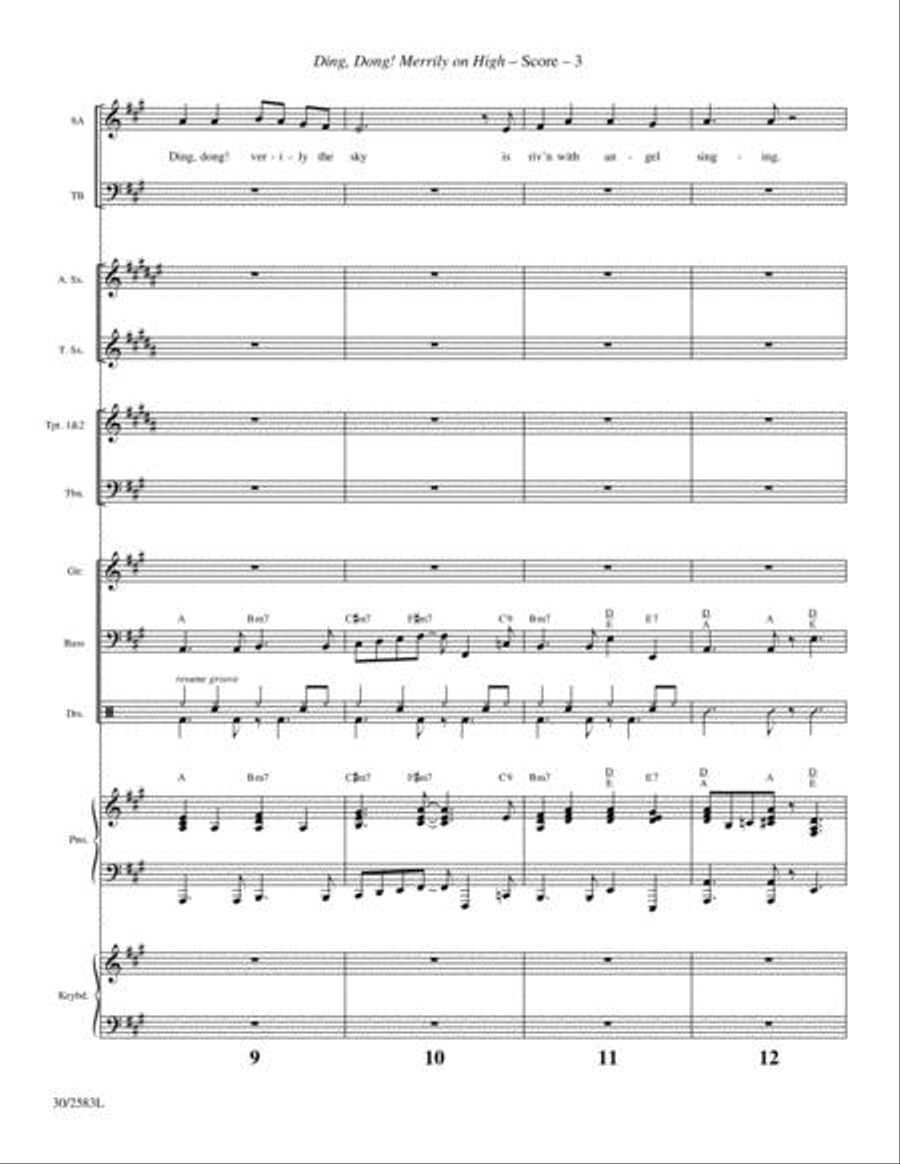 Ding, Dong! Merrily on High - Instrumental Ensemble Score and Parts Choir scores gallery preview page 4