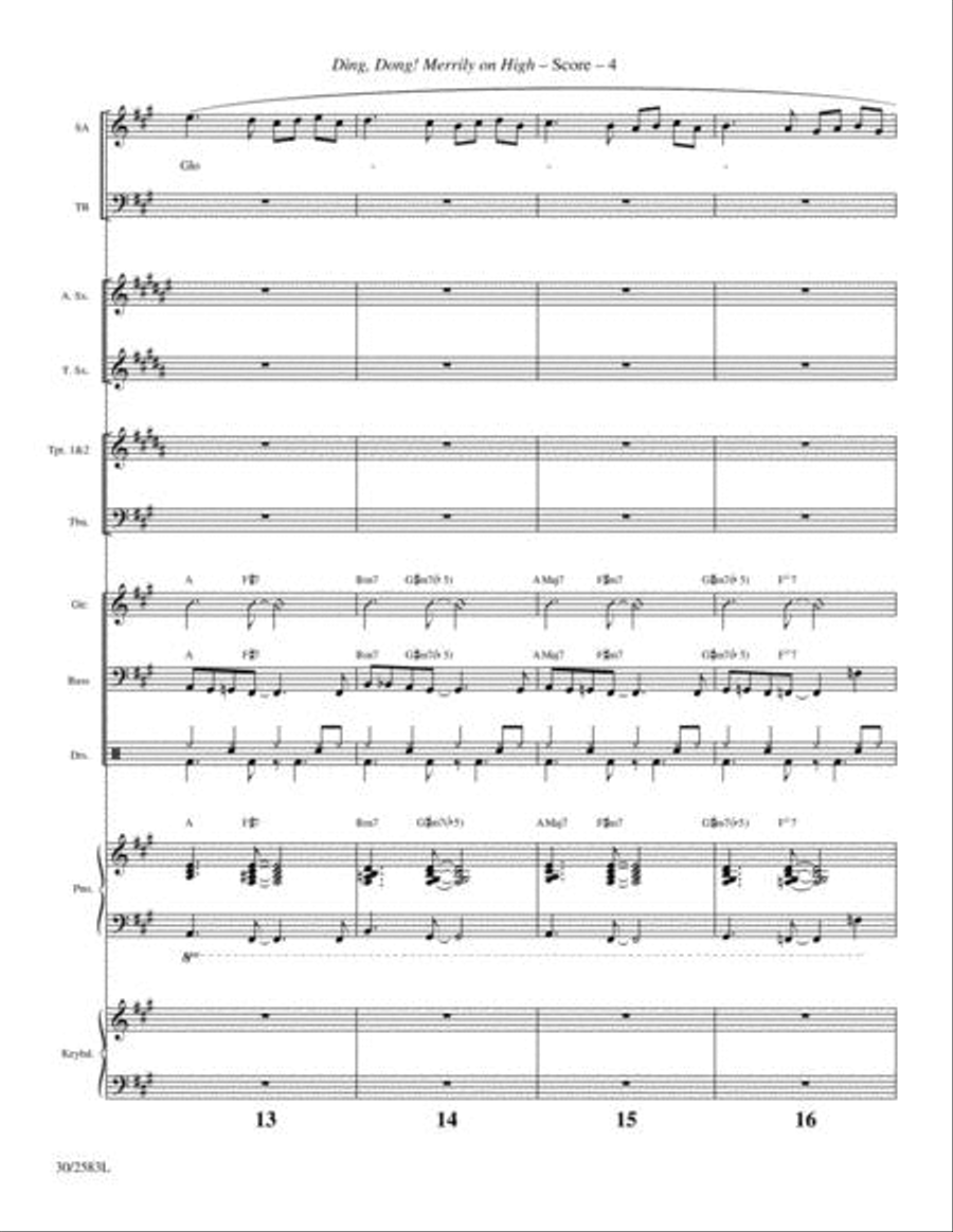 Ding, Dong! Merrily on High - Instrumental Ensemble Score and Parts Choir scores gallery preview page 5