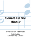 Sonate En Sol Mineur