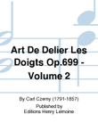 Art de delier les doigts Op. 699 - Volume 2