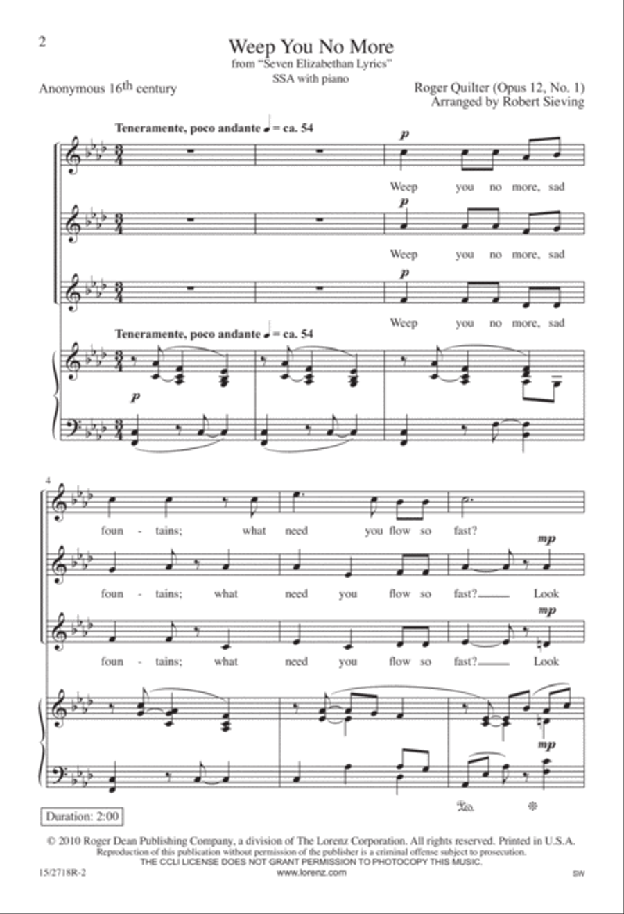 Weep You No More Weep You No More SSA scores gallery preview page 3