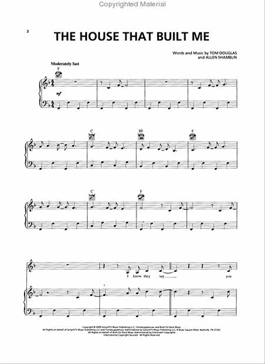 The House That Built Me Piano, Vocal, Guitar scores gallery preview page 2