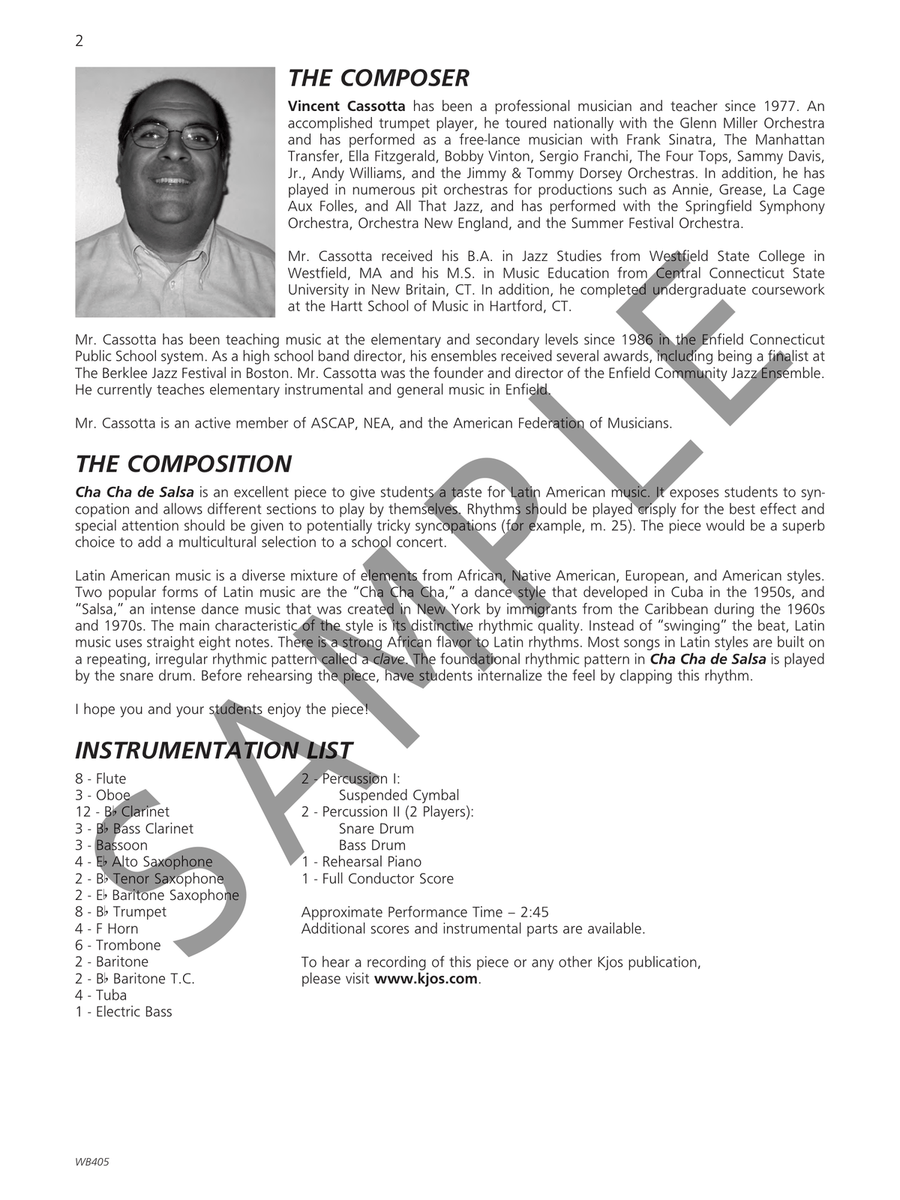 Cha Cha de Salsa - Score Concert Band - Sheet Music page 3