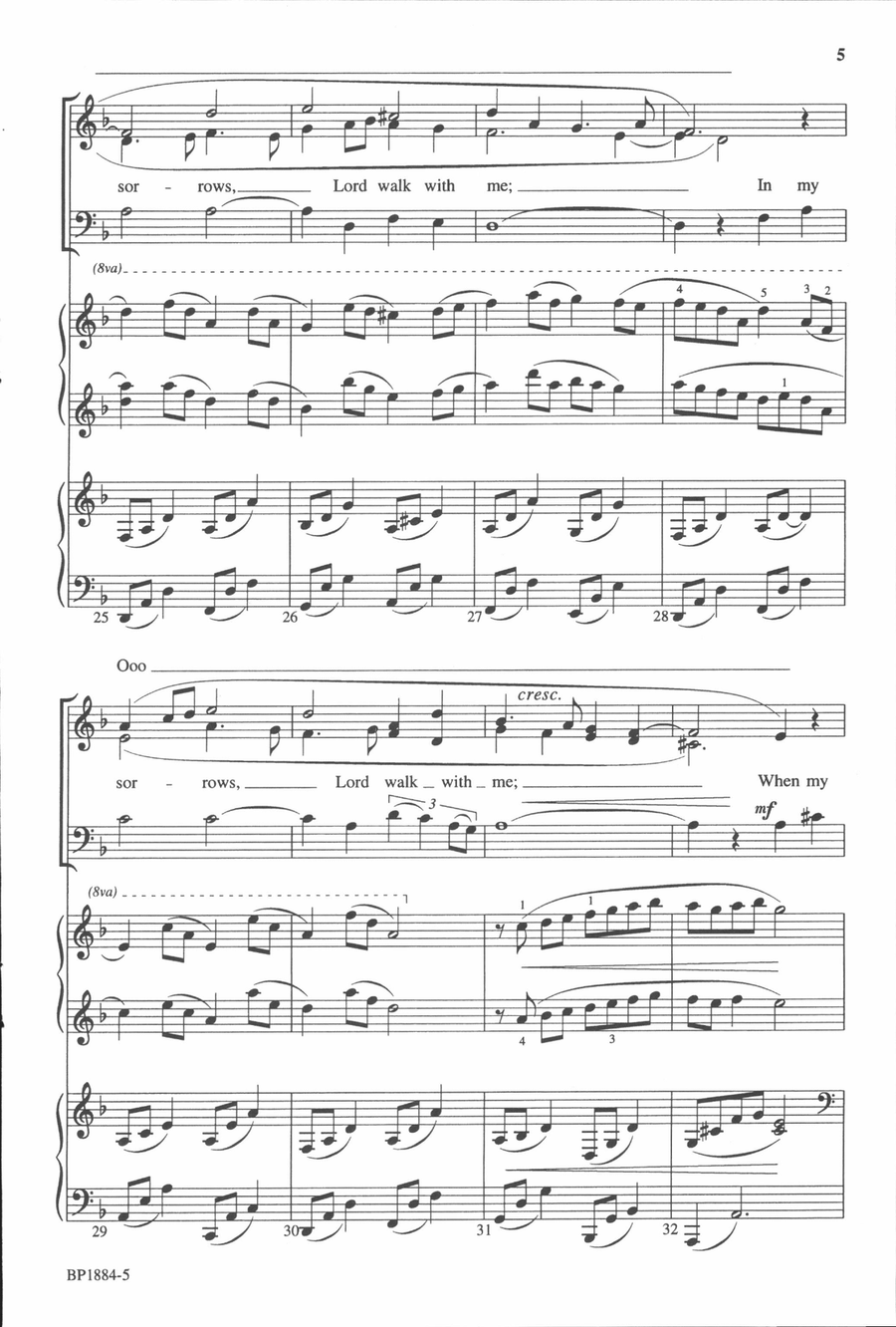 I Want Jesus to Walk with Me 4-Part scores gallery preview page 5