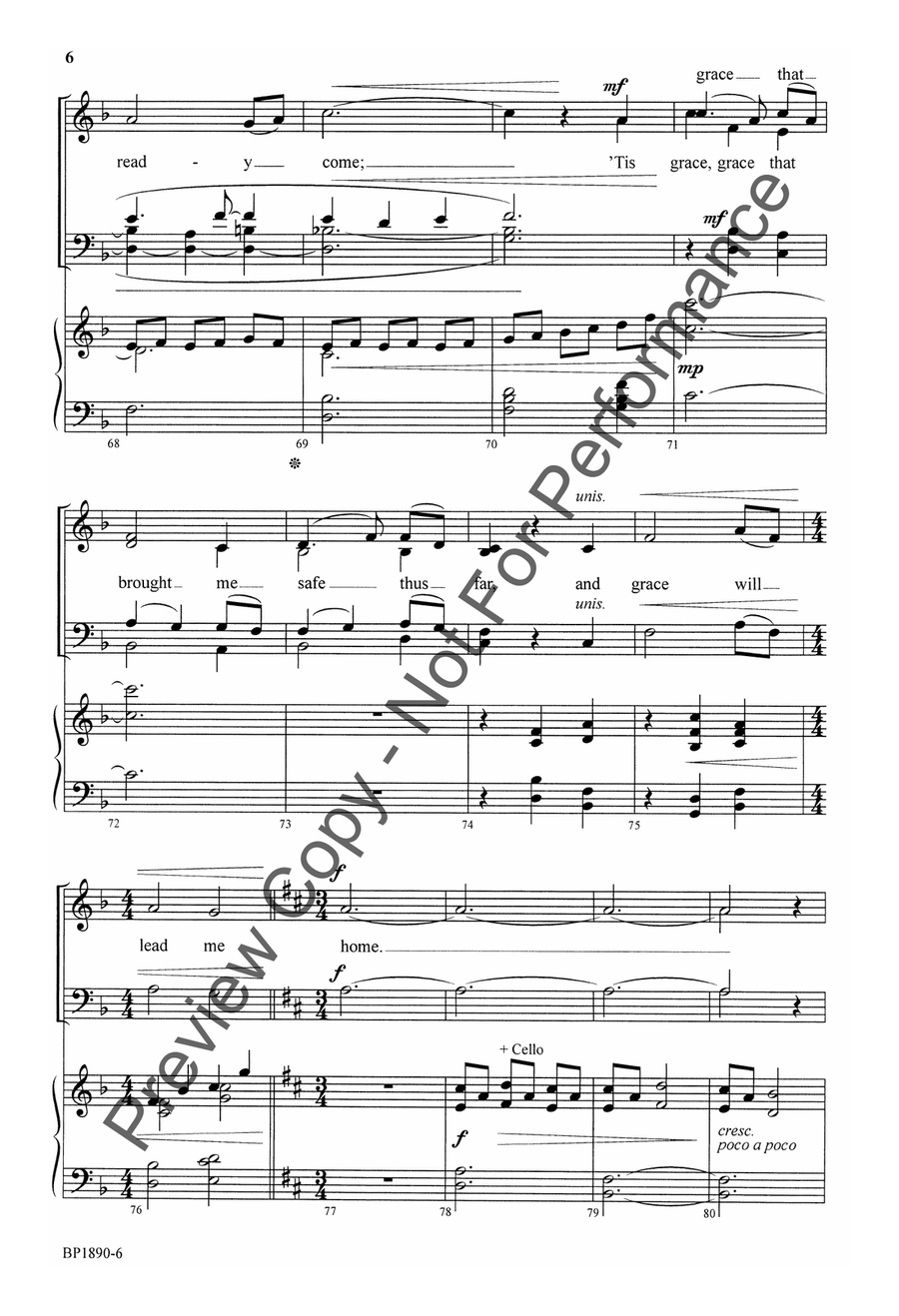 Amazing Grace - Stevenson 4-Part scores gallery preview page 7