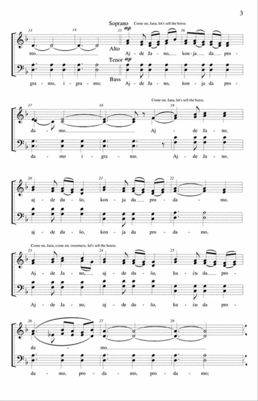 Ajde Jano Ajde Jano 4-Part scores gallery preview page 3