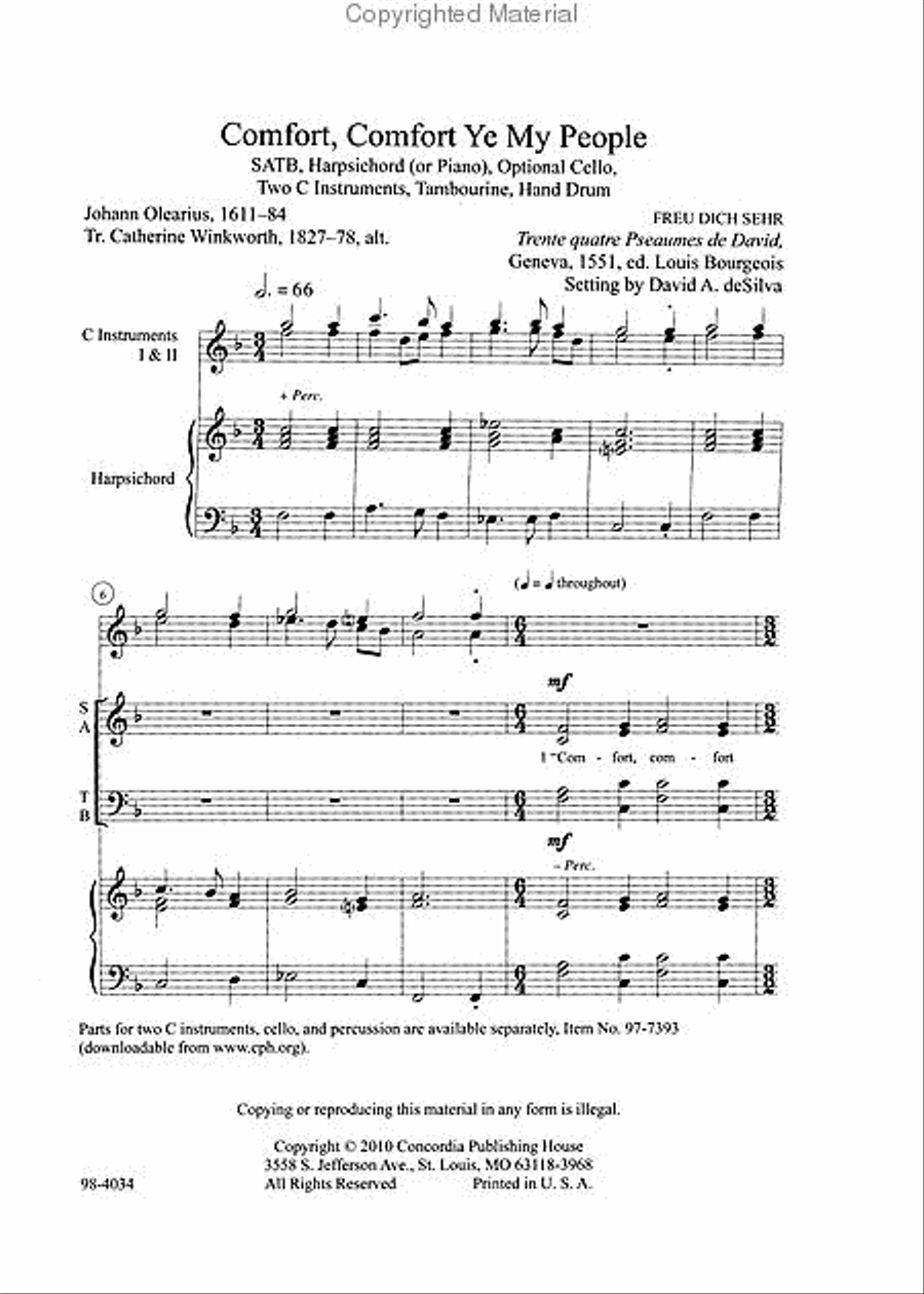 Comfort, Comfort Ye My People (deSilva) Choir scores gallery preview page 2