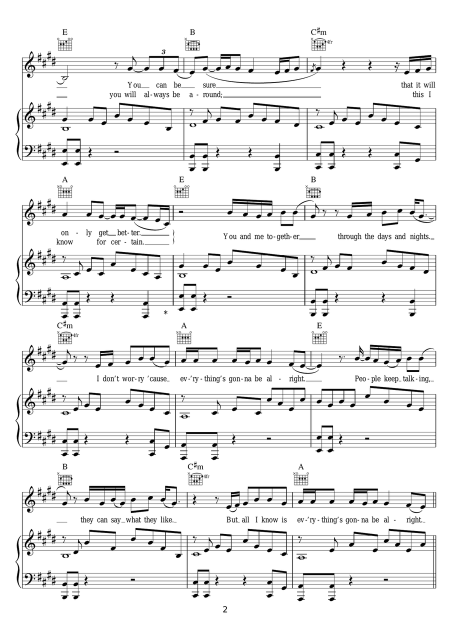 No One No One Piano, Vocal, Guitar scores gallery preview page 2