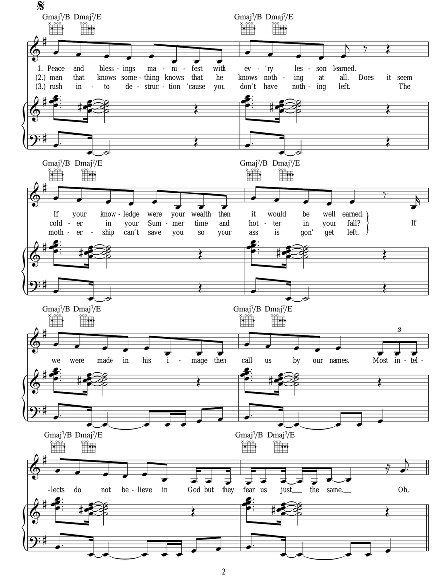 On & On On & On Piano, Vocal, Guitar scores gallery preview page 2