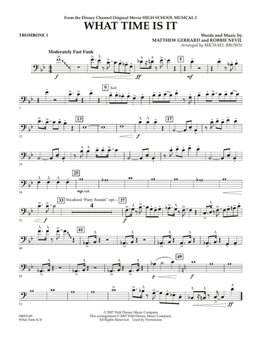 What Time Is It (from High School Musical 2) - Trombone 1
