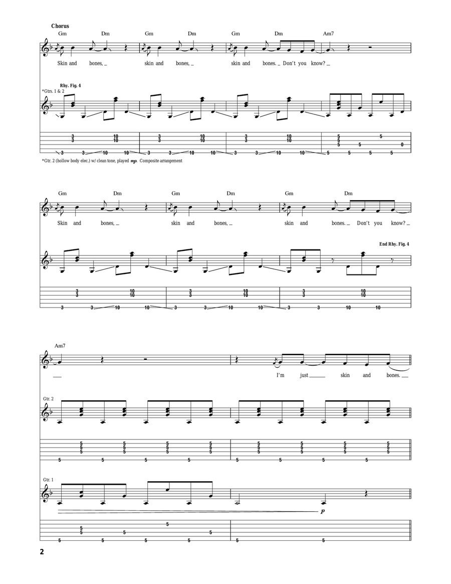 Skin And Bones Skin And Bones Acoustic Guitar scores gallery preview page 2