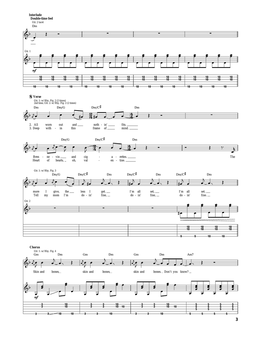 Skin And Bones Skin And Bones Acoustic Guitar scores gallery preview page 3