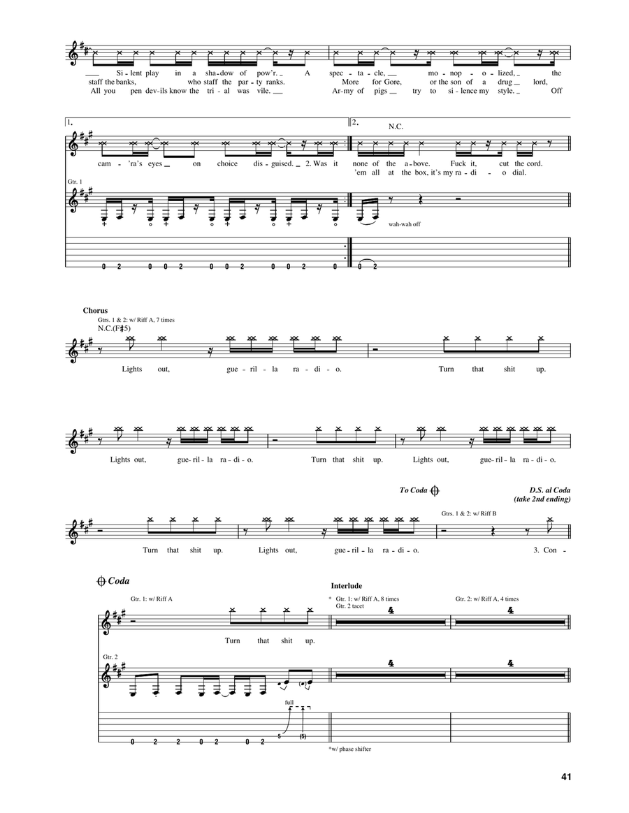 Guerrilla Radio Guerrilla Radio Acoustic Guitar scores gallery preview page 2