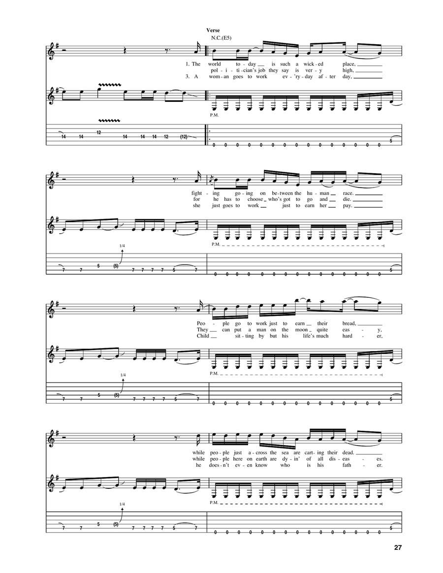 Wicked World Wicked World Acoustic Guitar scores gallery preview page 2