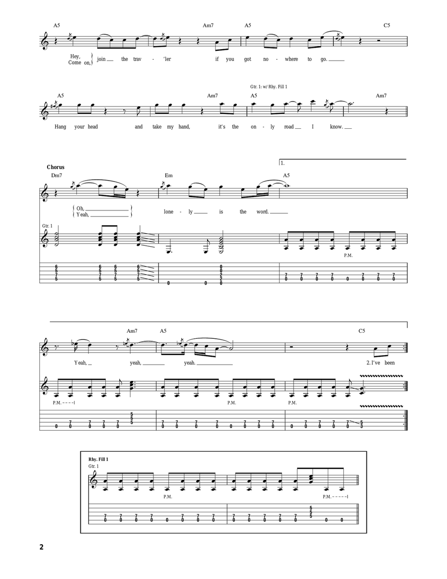 Lonely Is The Word Lonely Is The Word Acoustic Guitar scores gallery preview page 2