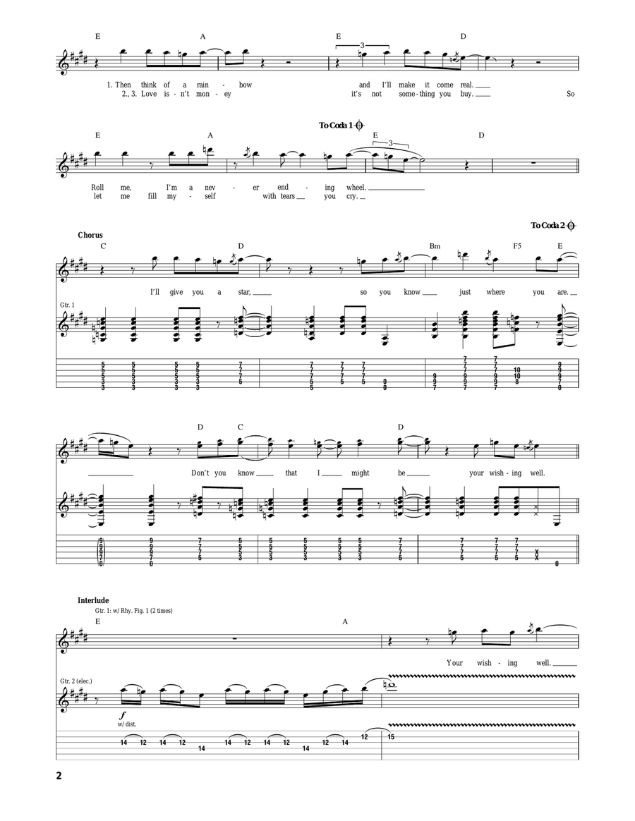 Wishing Well Wishing Well Acoustic Guitar scores gallery preview page 2