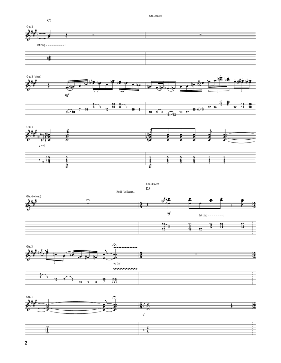 Pre-Cluster Cluster Pluck Prequel (Prelude) Acoustic Guitar scores gallery preview page 2