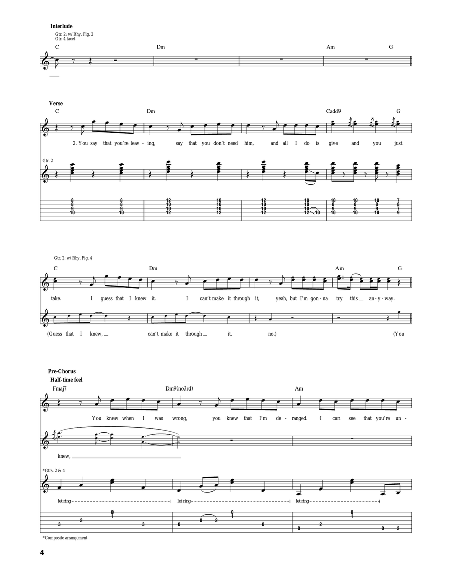 Fallin' Apart Fallin' Apart Acoustic Guitar scores gallery preview page 4