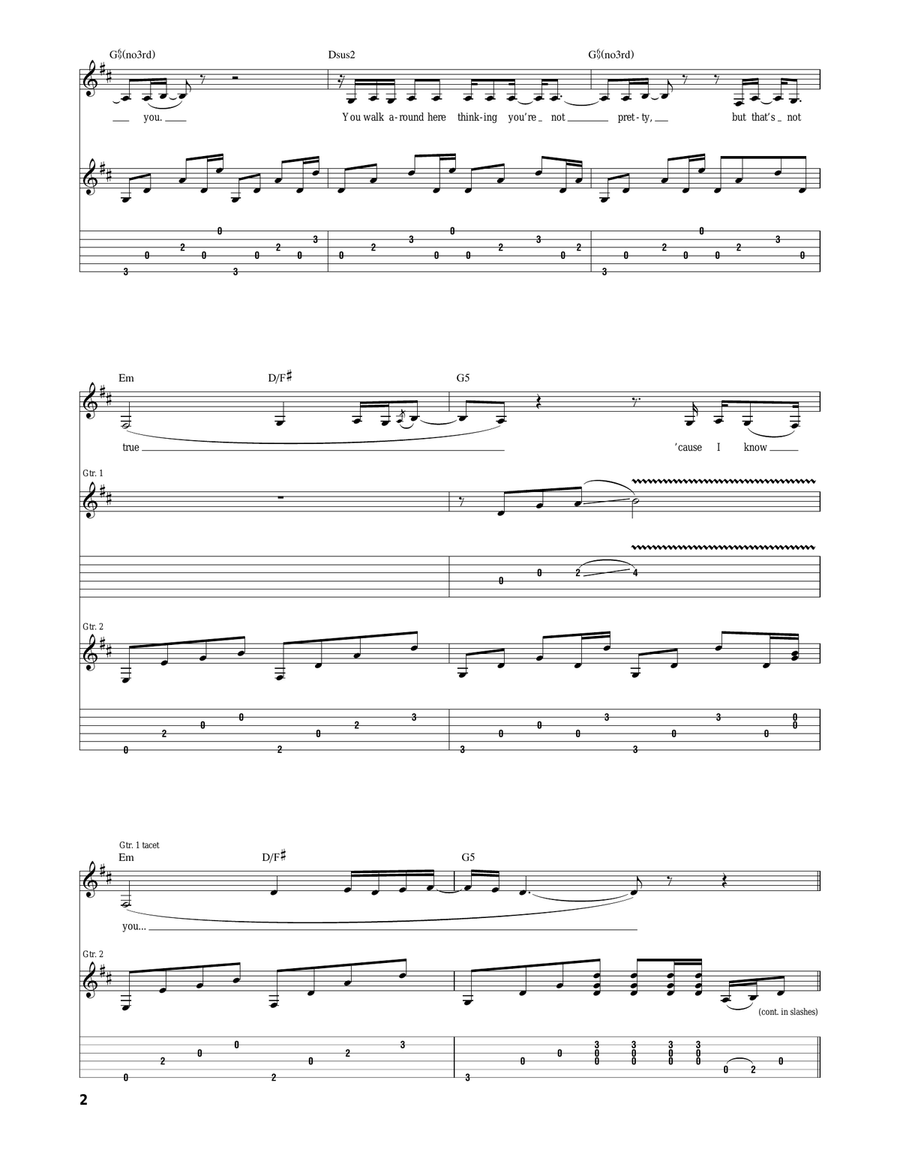 Tied Together With A Smile Acoustic Guitar scores gallery preview page 2