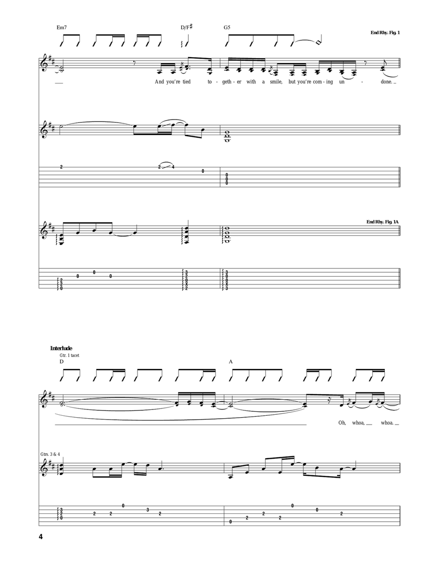 Tied Together With A Smile Acoustic Guitar scores gallery preview page 4