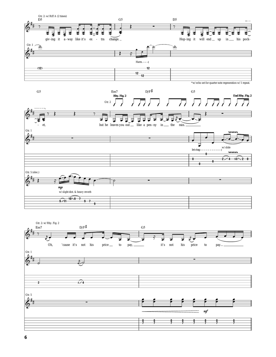Tied Together With A Smile Acoustic Guitar scores gallery preview page 6