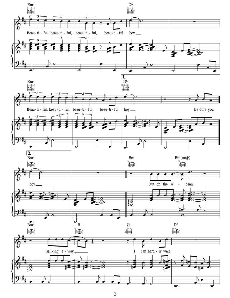 Beautiful Boy (Darling Boy) Acoustic Guitar scores gallery preview page 2