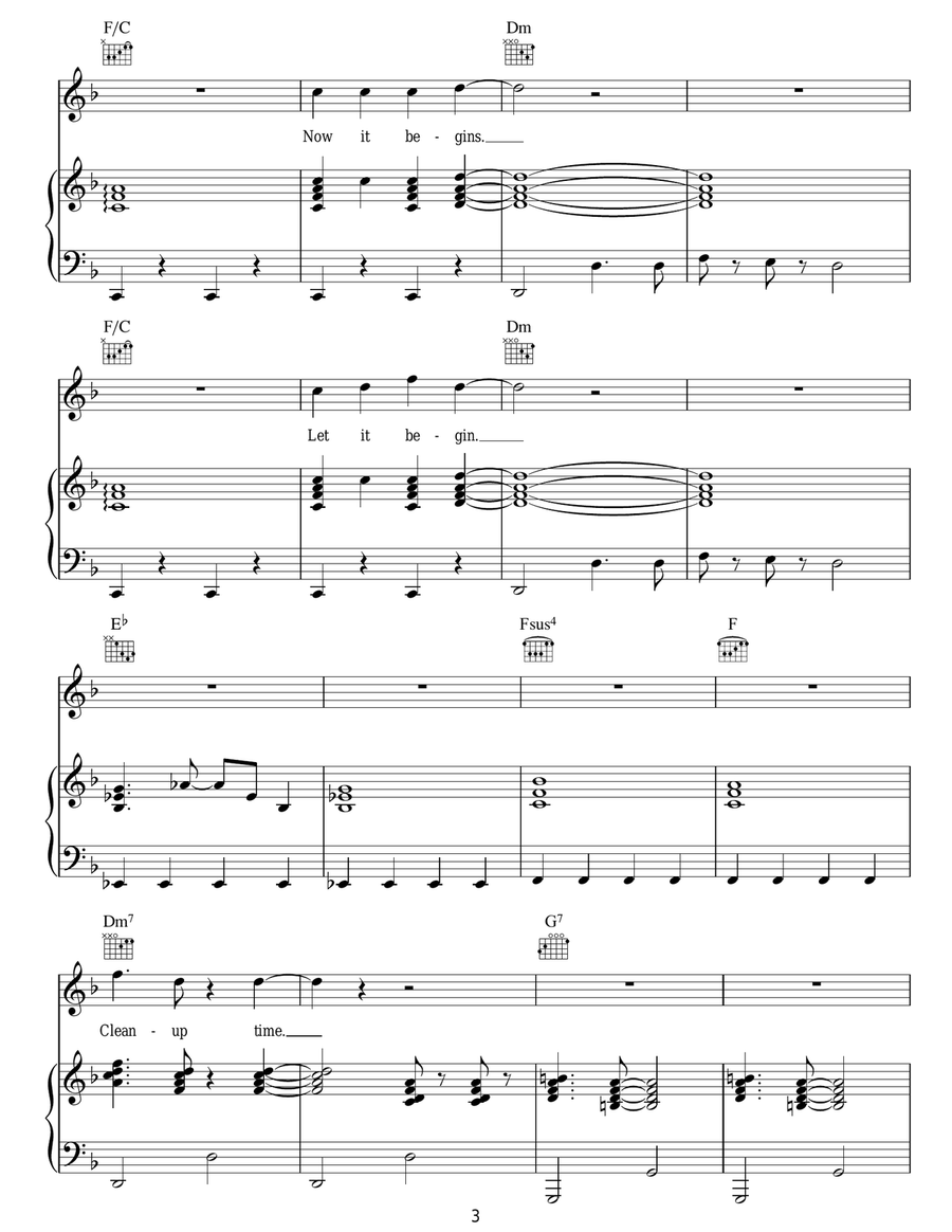 Clean Up Time Clean Up Time Piano, Vocal, Guitar scores gallery preview page 3