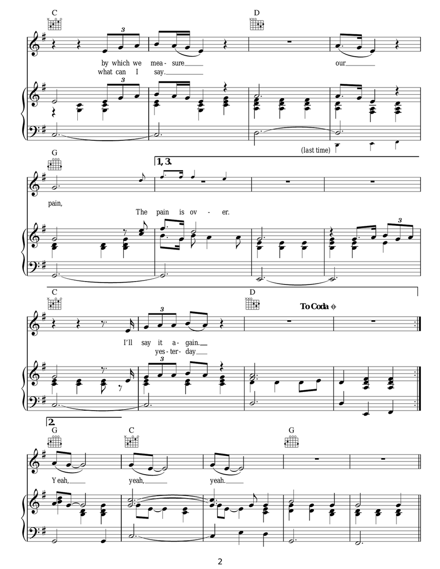God God Piano, Vocal, Guitar scores gallery preview page 2