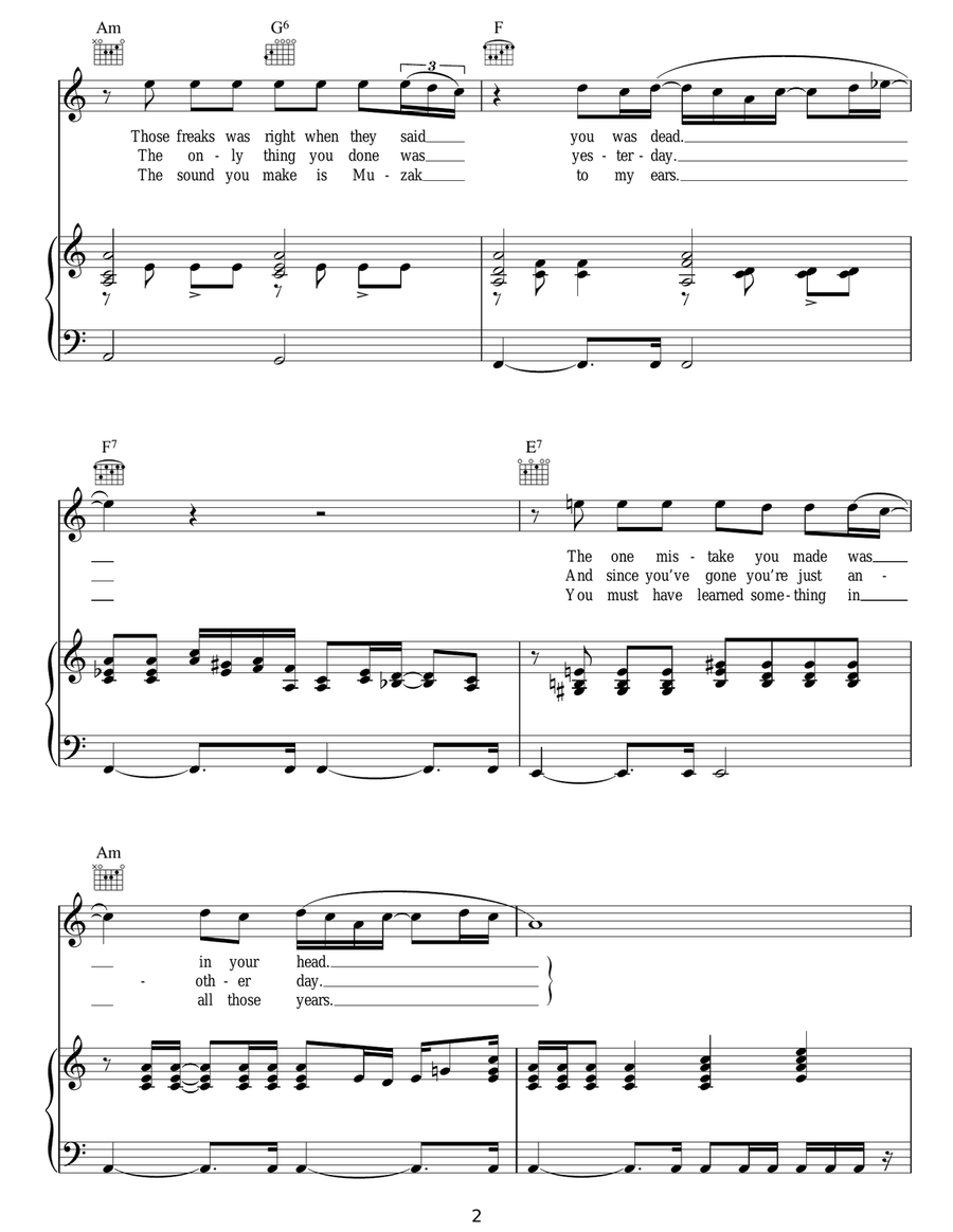 How Do You Sleep? How Do You Sleep? Piano, Vocal, Guitar scores gallery preview page 2