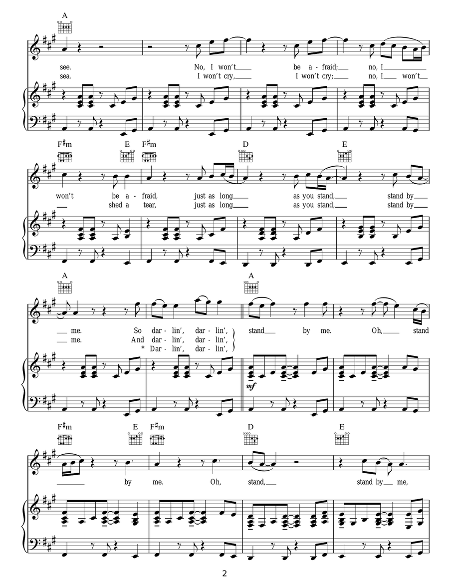 Stand By Me Stand By Me Piano, Vocal, Guitar scores gallery preview page 2