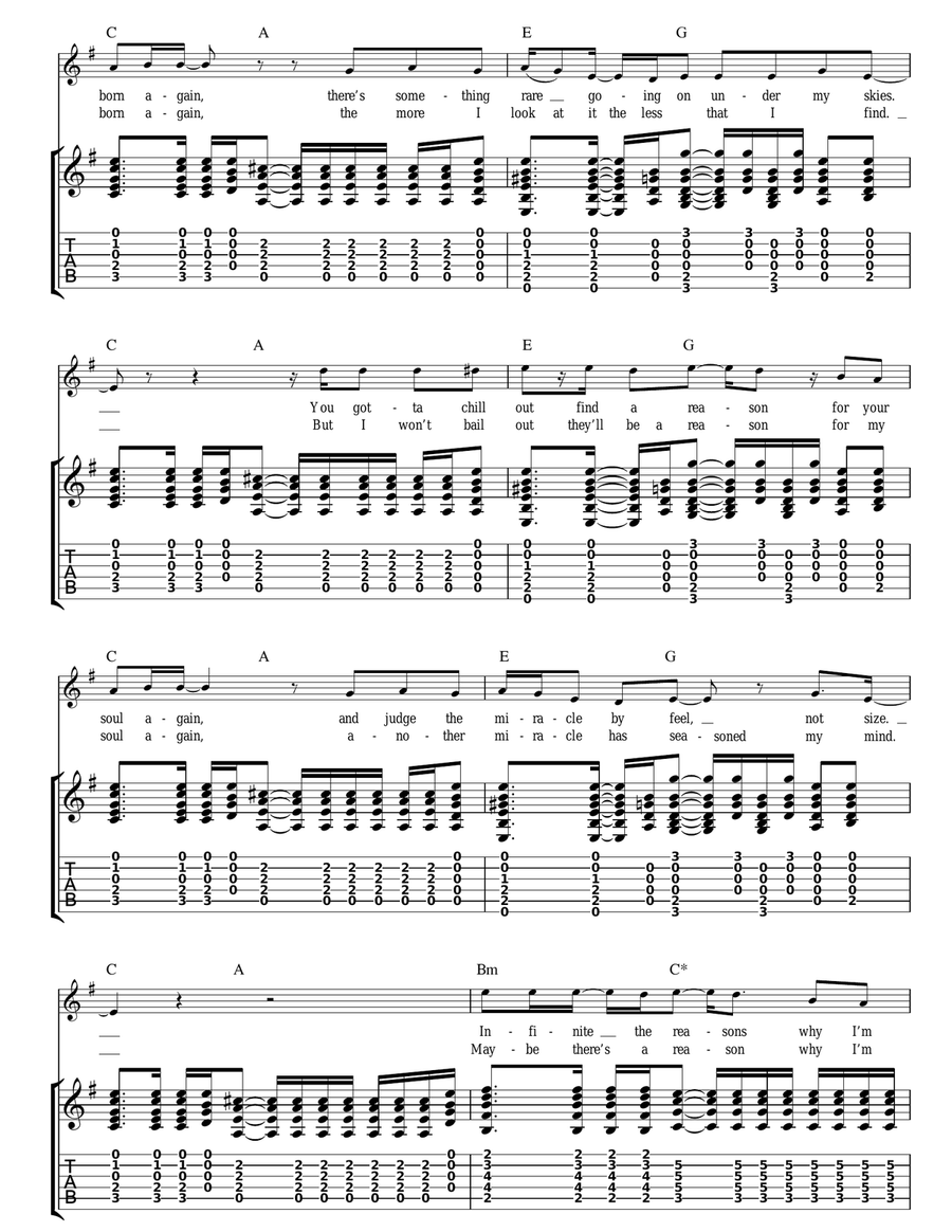Born Again Acoustic Guitar scores gallery preview page 3