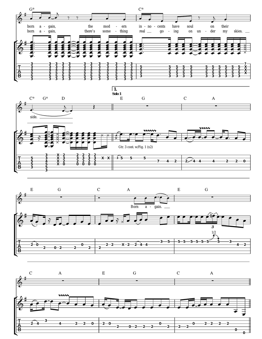 Born Again Acoustic Guitar scores gallery preview page 4