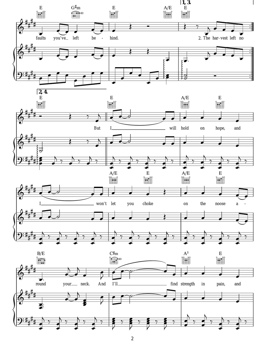 The Cave The Cave Piano, Vocal, Guitar scores gallery preview page 2