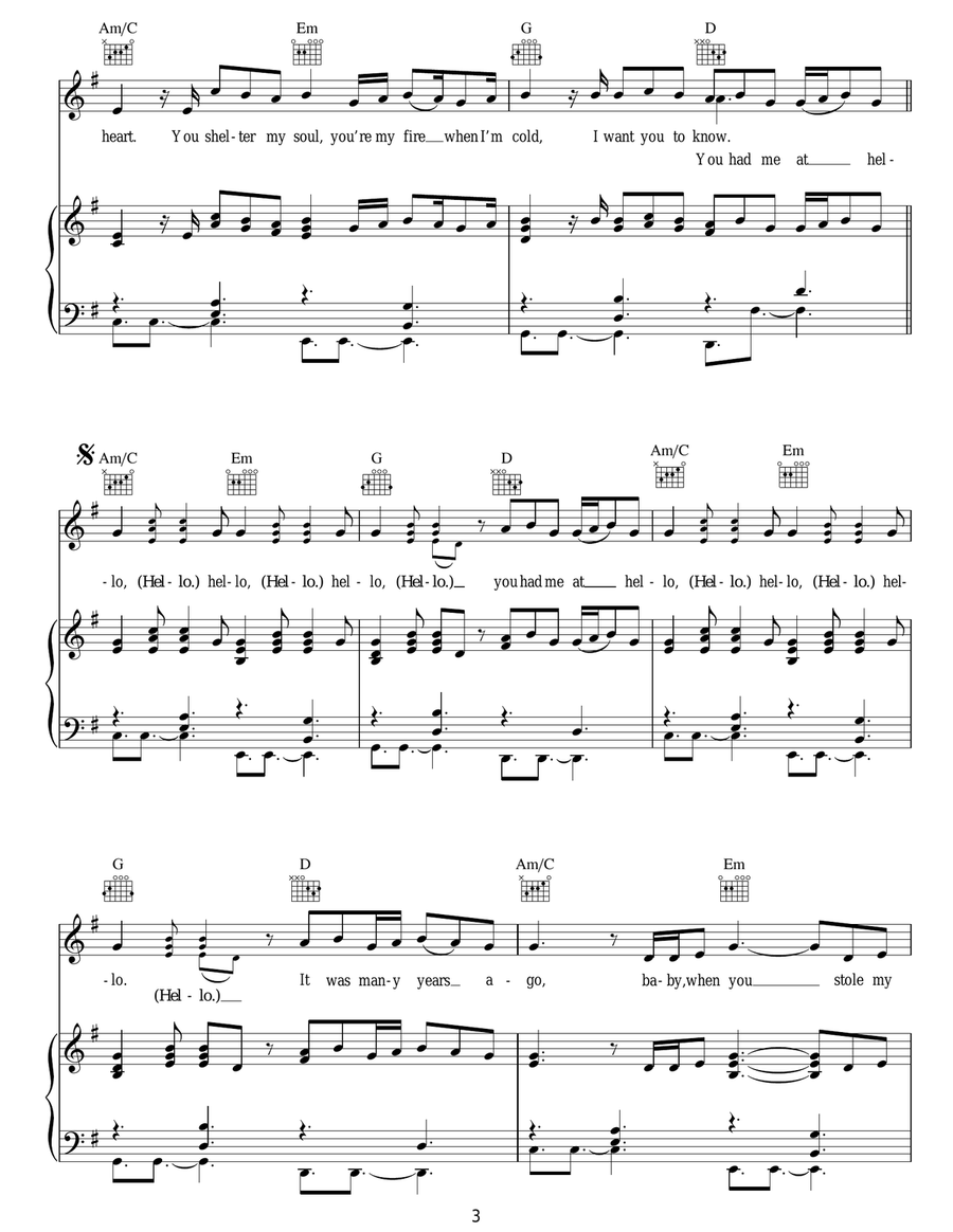 Hello Hello Acoustic Guitar scores gallery preview page 3