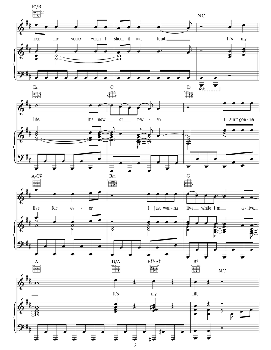 It's My Life / Confessions, Pt. II Acoustic Guitar scores gallery preview page 2