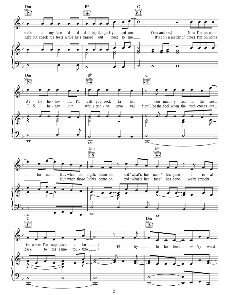 Playing With Fire Playing With Fire Piano, Vocal, Guitar scores gallery preview page 2