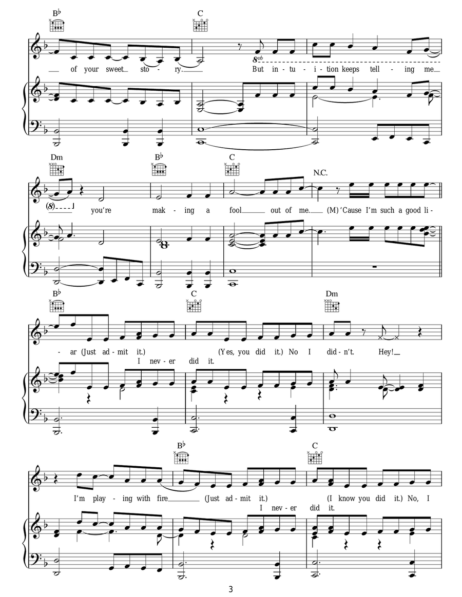 Playing With Fire Playing With Fire Piano, Vocal, Guitar scores gallery preview page 3