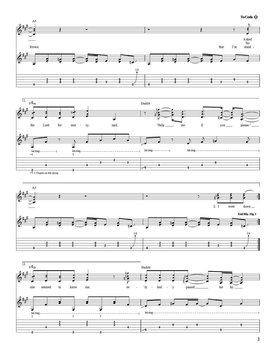Cross Road Blues (Crossroads) Acoustic Guitar scores gallery preview page 3