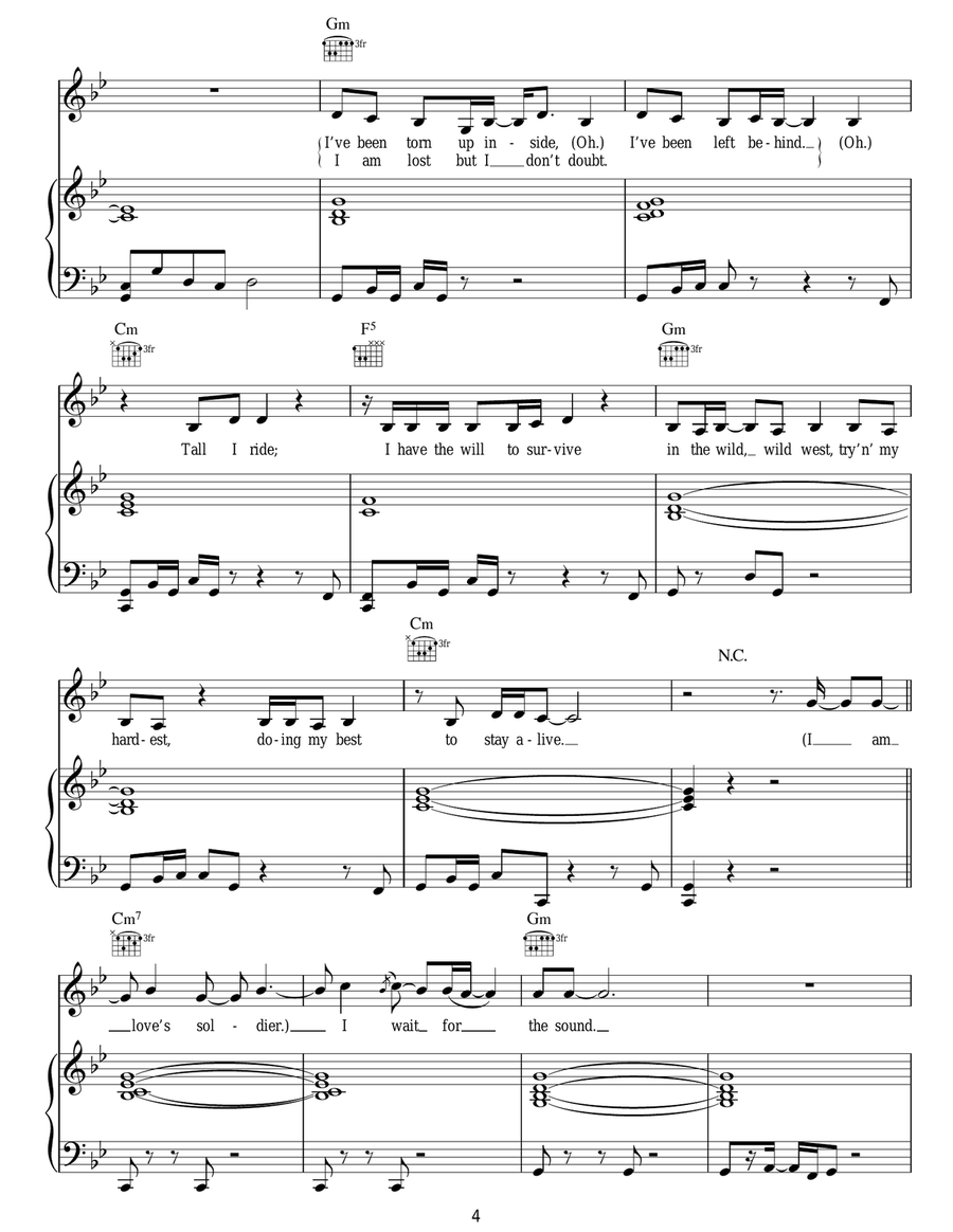 Soldier Of Love Soldier Of Love Piano, Vocal, Guitar scores gallery preview page 4