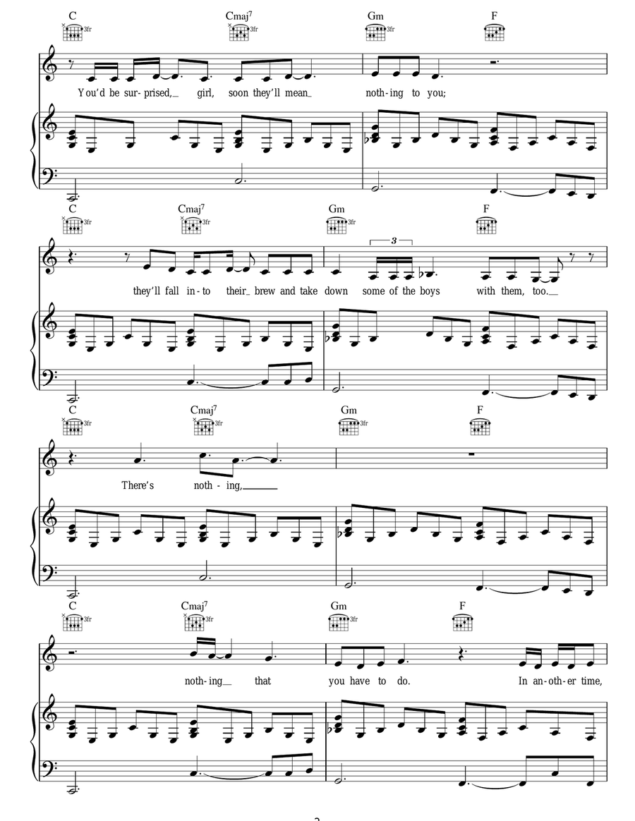 In Another Time Piano, Vocal, Guitar scores gallery preview page 2