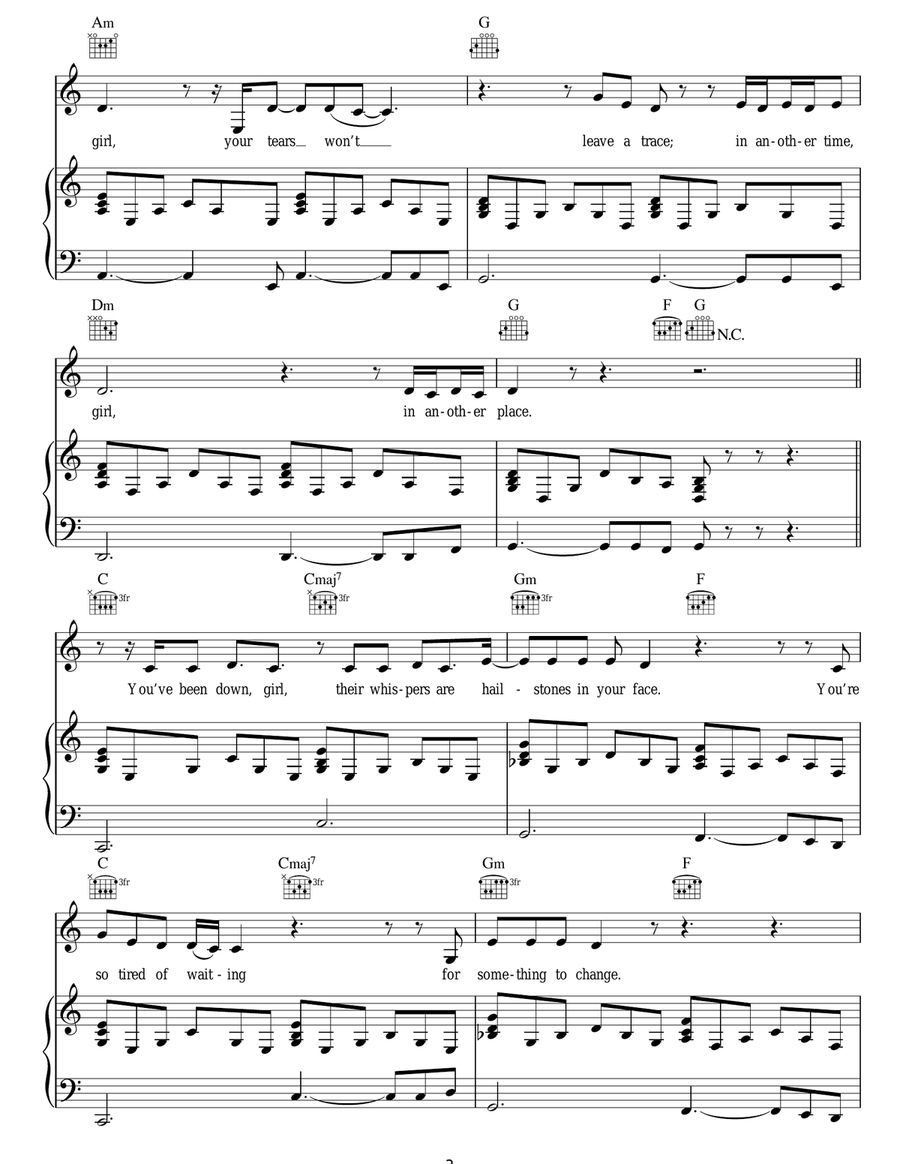 In Another Time Piano, Vocal, Guitar scores gallery preview page 3