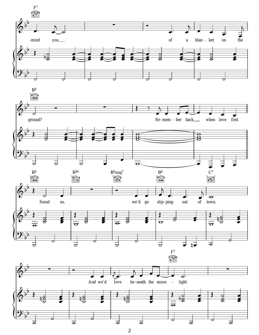 Blanket On The Ground Piano, Vocal, Guitar scores gallery preview page 2