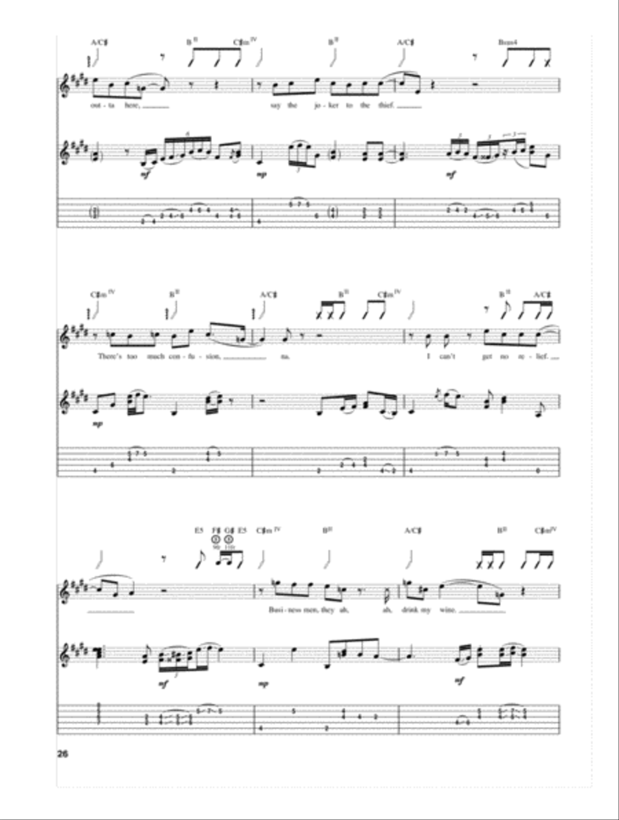 All Along The Watchtower Electric Guitar scores gallery preview page 2
