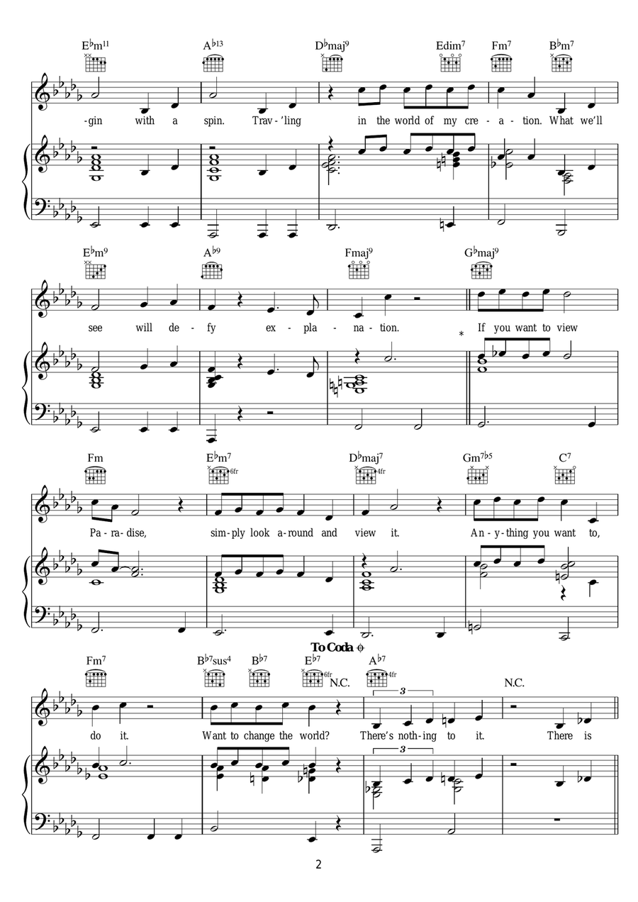 Pure Imagination Pure Imagination Piano, Vocal, Guitar scores gallery preview page 2